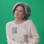Katherine’s white patchwork sweater on American Auto