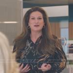 Katherine’s black tiger print blouse on American Auto