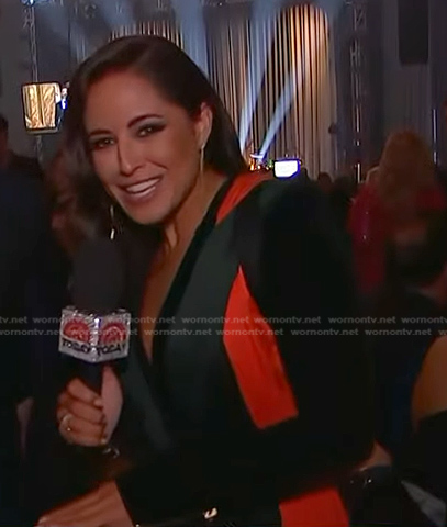 Kaylee Hartung’s colorblock plunge neck gown at The Oscars on Today