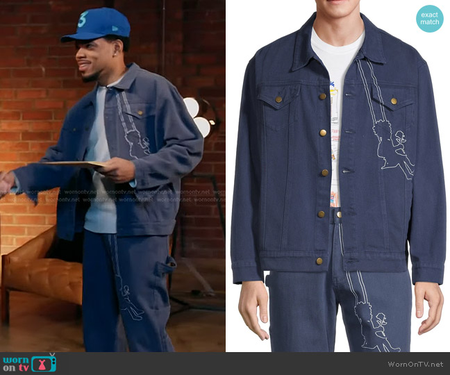 KidSuper Swingset Denim Jacket worn by Chance the Rapper on The Voice