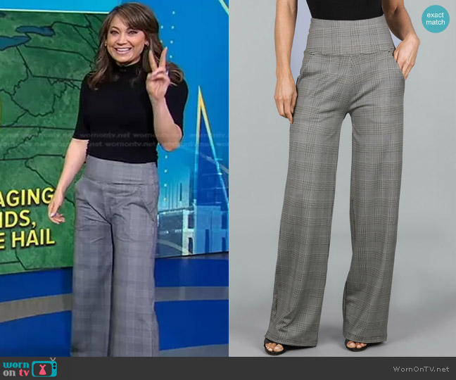 Kira Grace High Waist Wide Leg Pants worn by Ginger Zee on Good Morning America