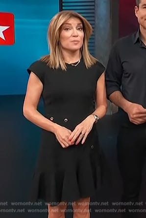 Kit’s black button detail mini dress on Access Hollywood