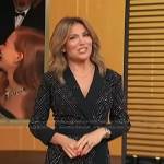 Kit’s black rhinestone studded wrap dress on Access Hollywood