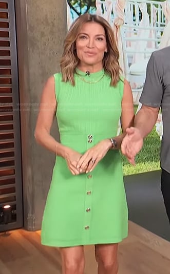 Kit’s green sleeveless ribbed dress on Access Hollywood