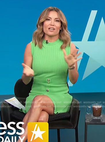 Kit’s green sleeveless ribbed dress on Access Hollywood