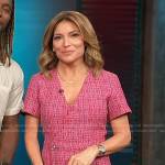 Kit’s red tweed wrap dress on Access Hollywood