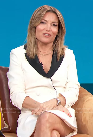 Kit’s white contrast blazer dress on Access Hollywood