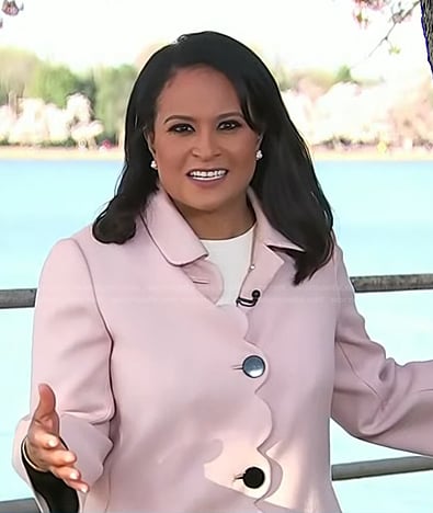 Kristen’s pink scalloped coat on Today