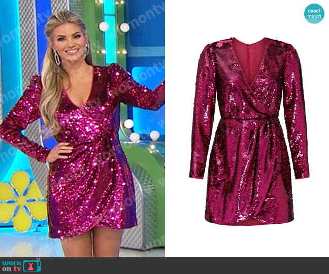 La Maison Talulah Sequin For Now Mini Dress worn by Amber Lancaster on The Price is Right