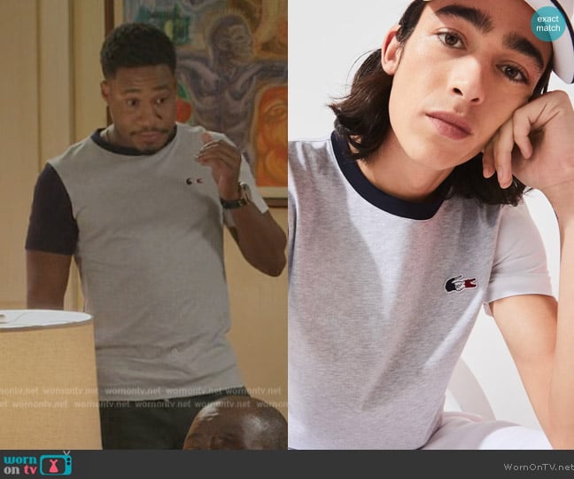 Lacoste SPORT French Sporting Spirit Edition Tricolour worn by Anthony Holmes (Aaron Jennings) on Grand Crew