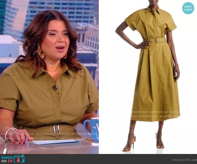 Lafayette 148 New York Upland Belted Midi Shirt Dress worn by Ana Navarro on The View