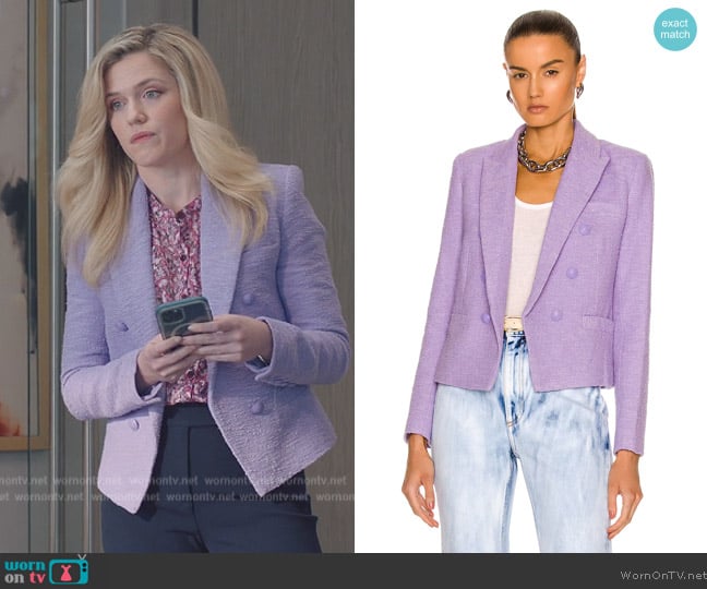 L'Agence Brooke Double Breasted Crop Blazer