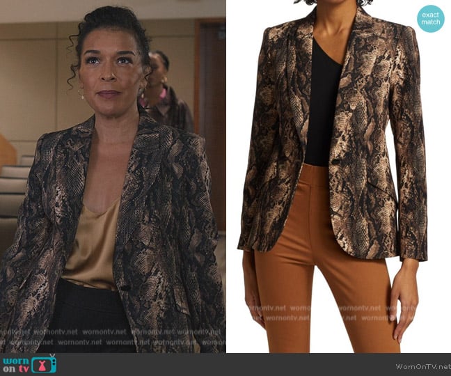 L'Agence Chamberlain Snake Print Blazer worn by (Diahnna Nicole Baxter) on All American Homecoming
