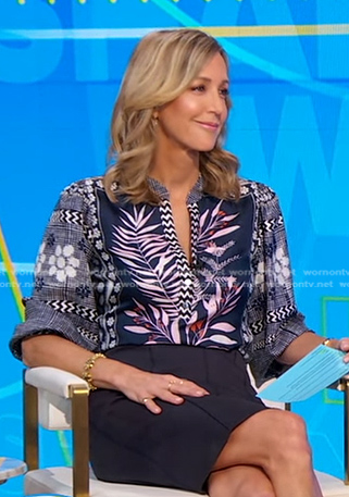 Lara’s floral v-neck blouse on Good Morning America