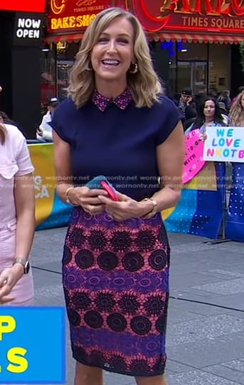 Lara’s navy lace dress on Good Morning America
