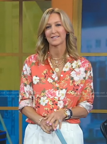 Lara’s orange floral shirt on Good Morning America