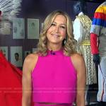 Lara’s fuchsia pink cropped top and pants on Good Morning America