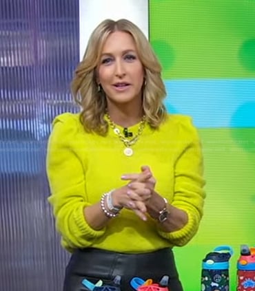 Lara’s yellow puff sleeve sweater on Good Morning America