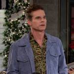 Leo’s green snake print shirt and blue jacket on Days of our Lives