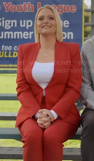 Lexi’s red suit on Not Dead Yet