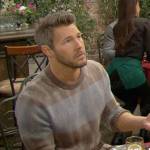 Liam’s blue and brown striped sweater on The Bold and the Beautiful