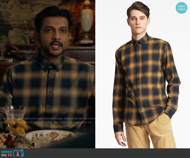 Lindbergh Plaid Shirt worn by Jay (Utkarsh Ambudkar) on Ghosts
