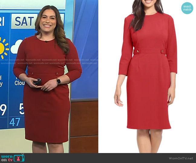 London Times Three-Quarter Sleeve Sheath Dress worn by Violeta Yas on NBC News Daily