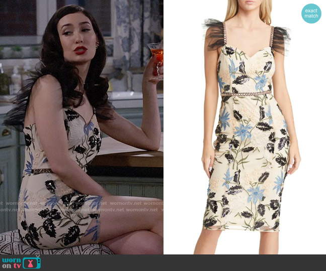 Lulus Showstopper Embroidered Sequin Dress worn by Brigitte (Schuyler Helford) on Call Me Kat