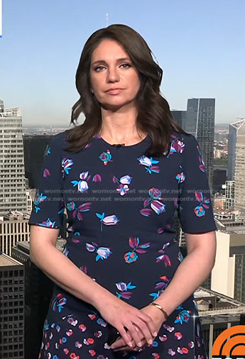 Maria’s navy floral dress on Today