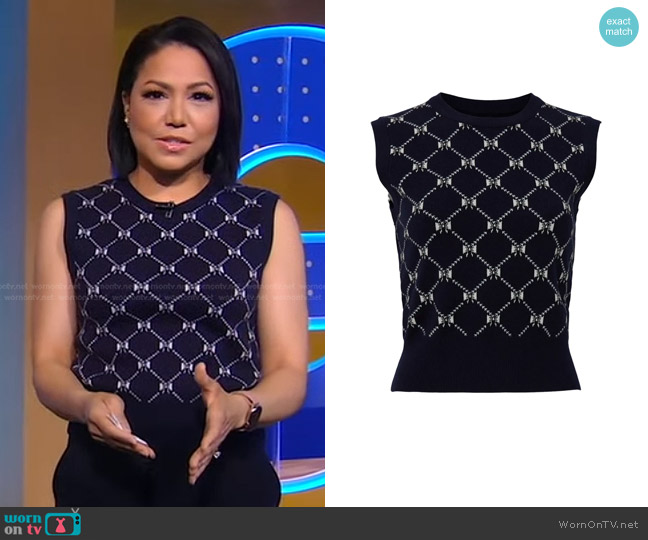 Maje Milia Sweater Vest worn by Stephanie Ramos on Good Morning America