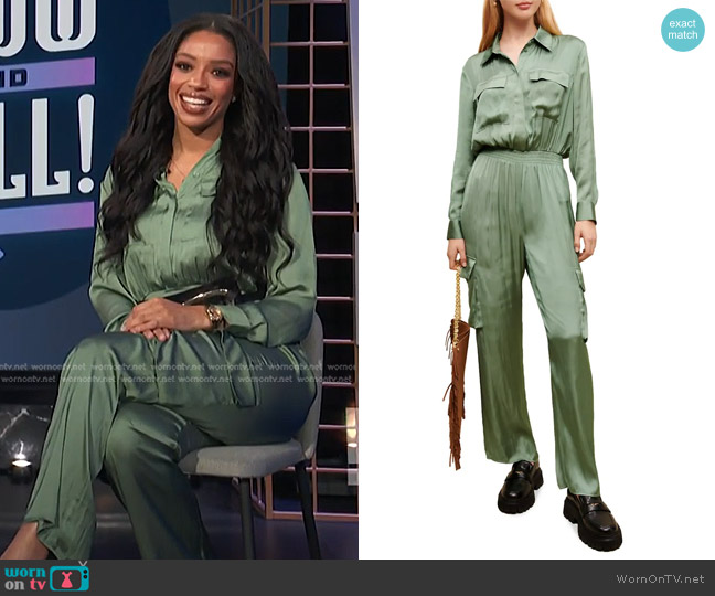 Maje Satiny Jumpsuit worn by Francesca Amiker on E! News