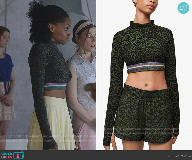 Maje Varley Leopard Print Cropped Top worn by Sasha Snow (Margaret Odette) on Sex/Life