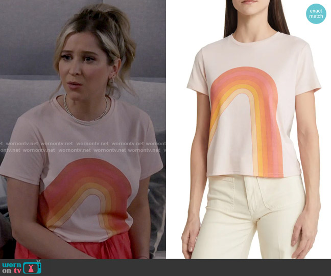 Marine Layer Wave Crop Graphic Tee worn by Zoey (Margie Mays) on Call Me Kat