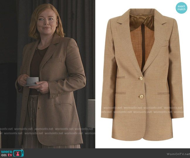 Max Mara Riviera Blazer worn by Shiv Roy (Sarah Snook) on Succession