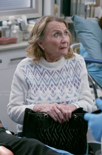 Maxine’s white fairisle sweater on Greys Anatomy
