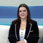 Melanie Lynskey’s black contrast trim blazer on Today