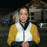 Mireya Villarreal’s white colorblock jacket on Good Morning America