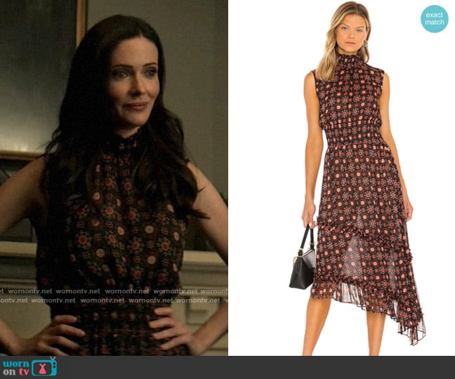 MISA Los Angeles Shalom Dress in Onyx Medallion worn by Lois Lane (Elizabeth Tulloch) on Superman and Lois