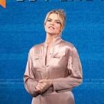 Missi Pyle’s pink satin jumpsuit on Access Hollywood