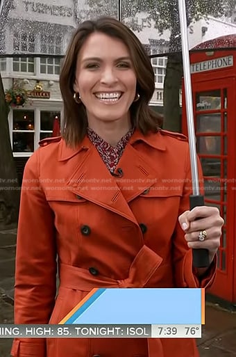 Molly Hunter’s orange trench coat on Today
