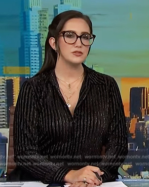 Savannah’s metallic striped shirt on NBC News Daily
