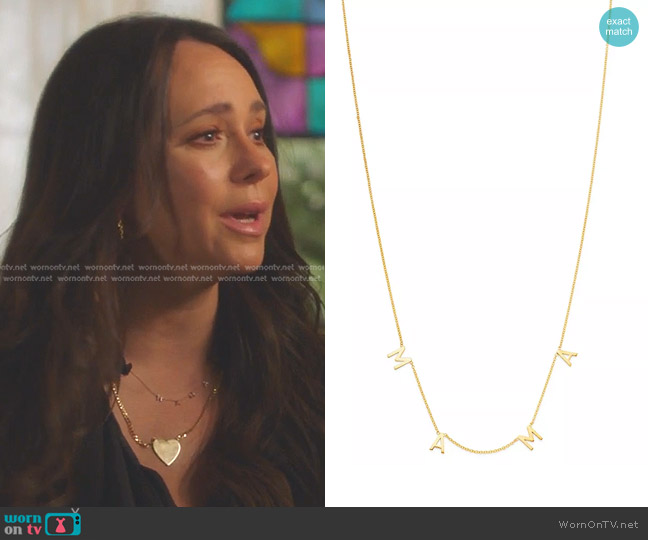 Zoe Lev 14K Yellow Gold MAMA Charm Necklace worn by Maddie Kendall (Jennifer Love Hewitt) on 9-1-1