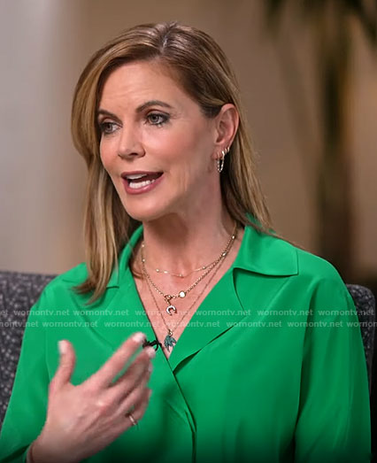 Natalie Morales’s green blouse on CBS Mornings