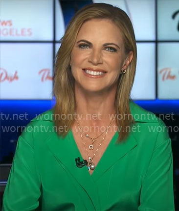 Natalie Morales’s green blouse on CBS Mornings