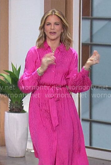 Natalie’s pink leopard print dress on The Talk