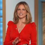 Natalie’s red puff sleeve top on The Talk