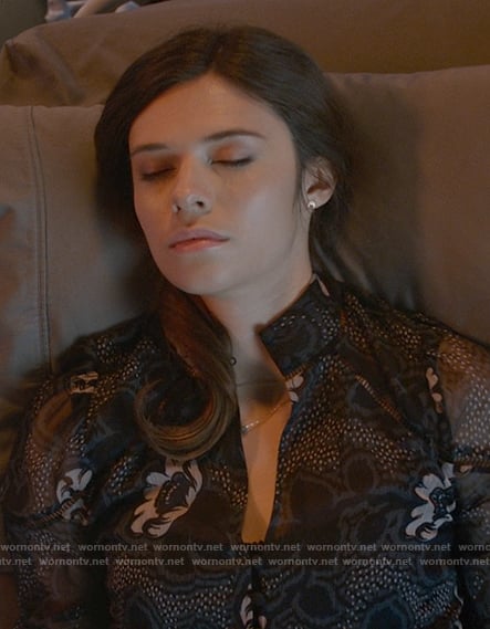 Nia’s blue floral blouse on The Flash