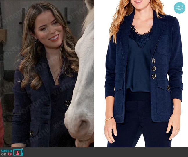 Nic + Zoe Editor Blazer worn by Sasha Gilmore (Sofia Mattsson) on General Hospital