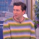 Nicholas Braun’s stripe metallic sweater on The View