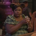 Nicky’s green plaid dress on Grand Crew